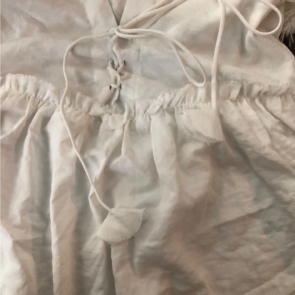 *SOLD* White Babydoll Mini Dress - Picture 4 of 4